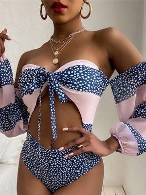 Western Polka Dots Lace-up Naisten Uimapuvut