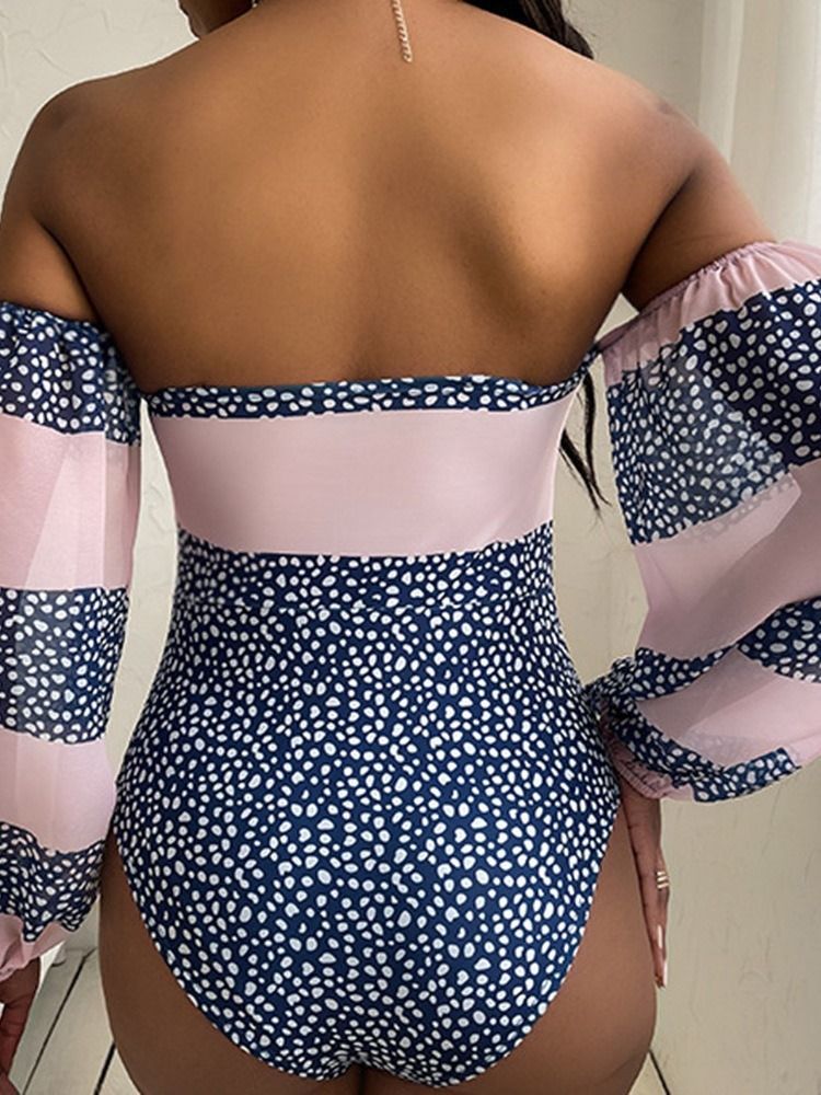 Western Polka Dots Lace-up Naisten Uimapuvut