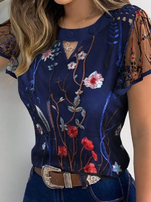 Floral Patchwork Regular Standard Lyhythihainen Naisten Pusero