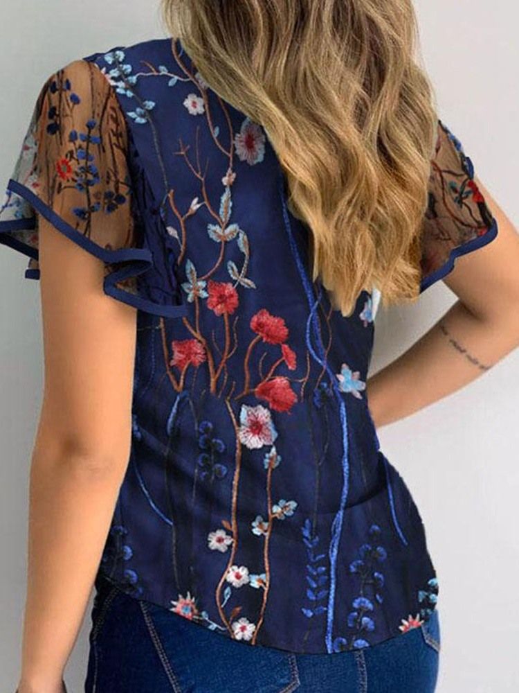 Floral Patchwork Regular Standard Lyhythihainen Naisten Pusero