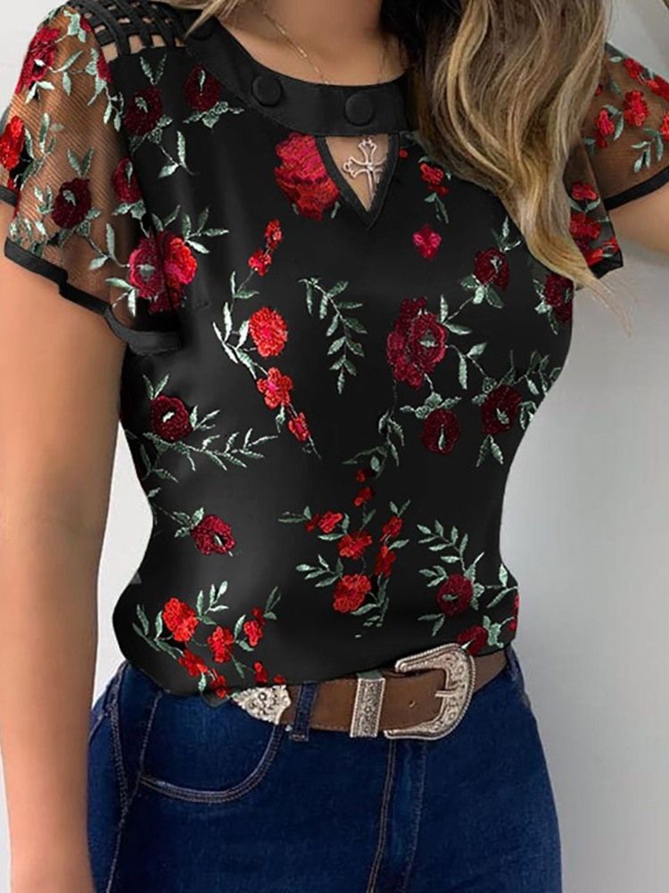 Floral Patchwork Regular Standard Lyhythihainen Naisten Pusero