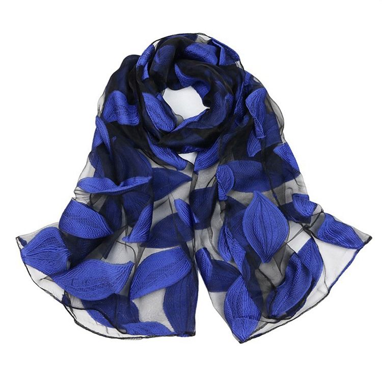 Korkealaatuinen Organza-lehdillä Painettu Naisten Huivi