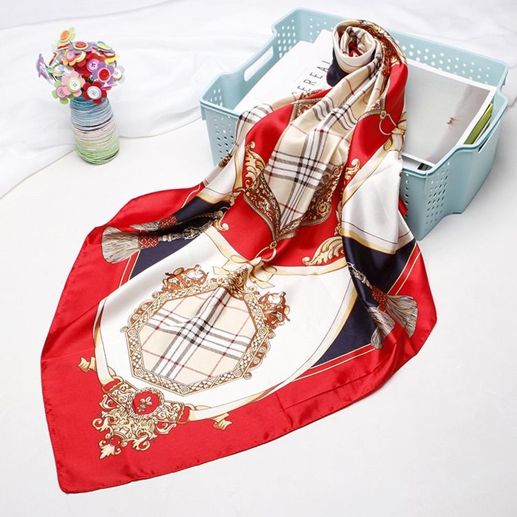 Ladylike Print Color Block Makeat Naisten Huivit