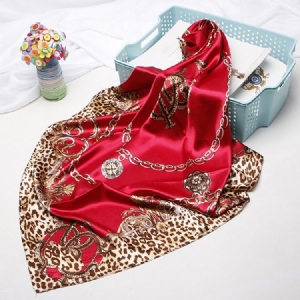 Tulosta Charmeuse Leopard Fashion -huivit