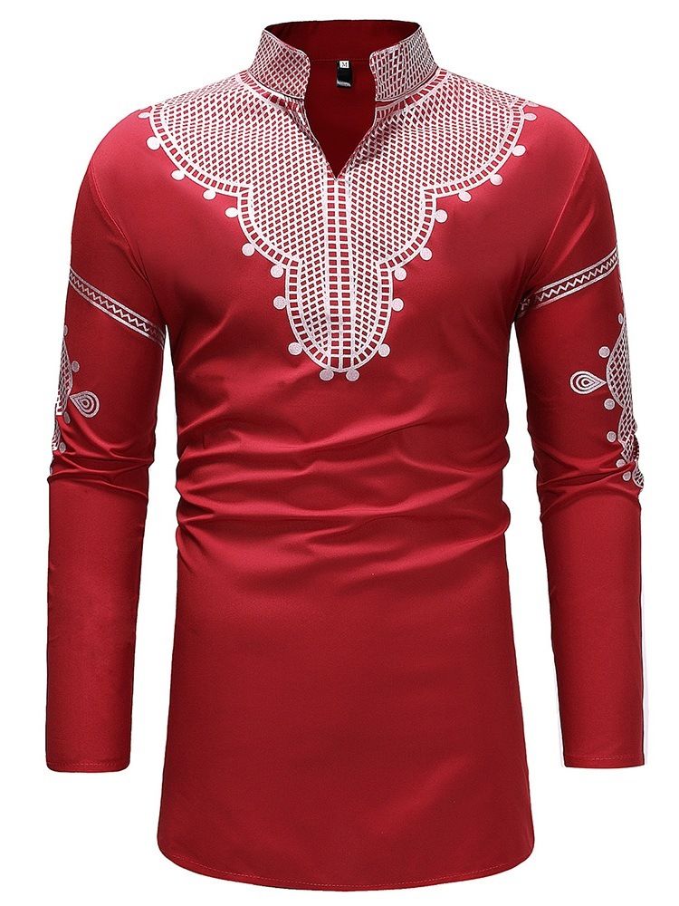 Afrikkalaisen Muodin Dashiki-kauluspaidan Miesten Rento T-paita
