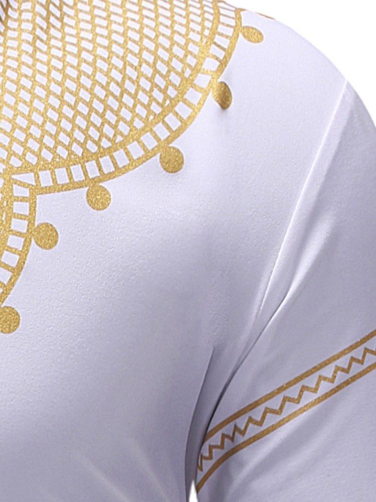 Afrikkalaisen Muodin Dashiki-kauluspaidan Miesten Rento T-paita