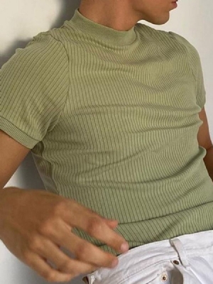 Casual Plain Pullover Miesten Vihreä Ohut T-paita