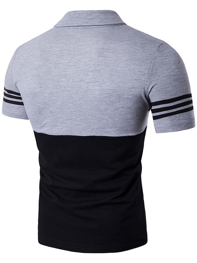 Color Block Stripe Miesten Pikeepaita
