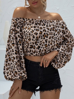 Off Shoulder Pitkähihainen Kukkainen Vintage T-paita