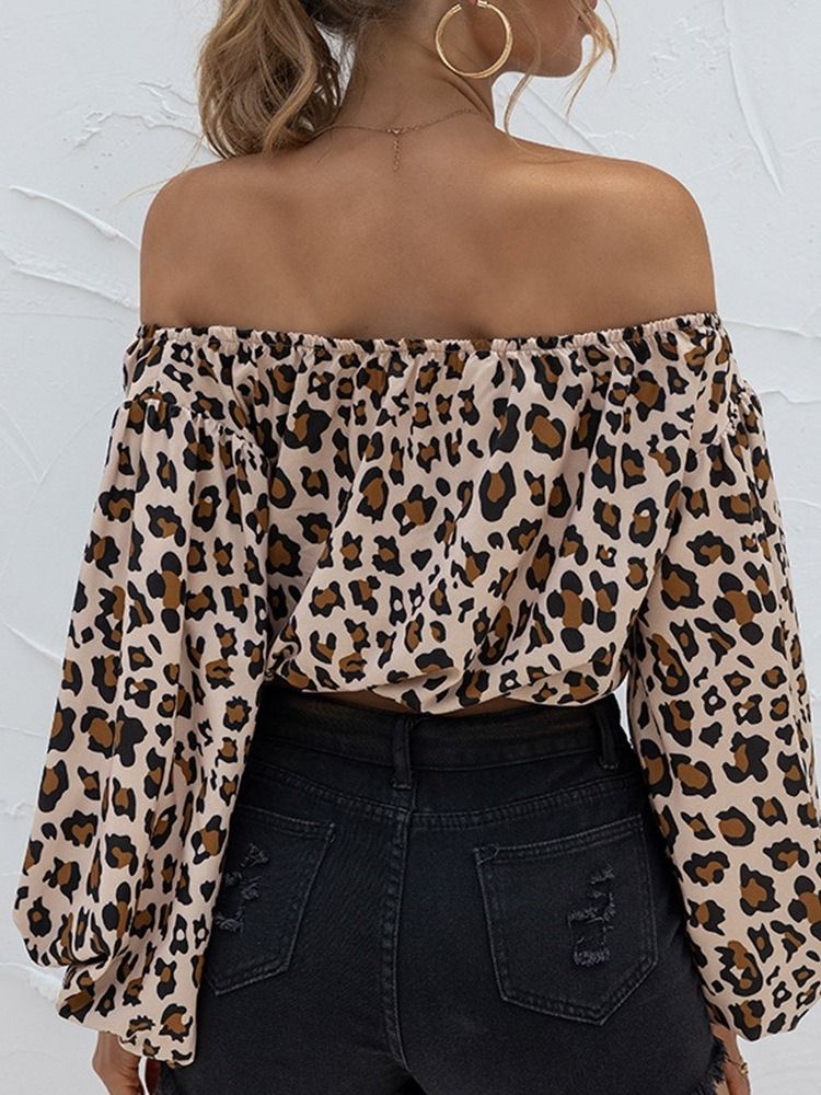 Off Shoulder Pitkähihainen Kukkainen Vintage T-paita