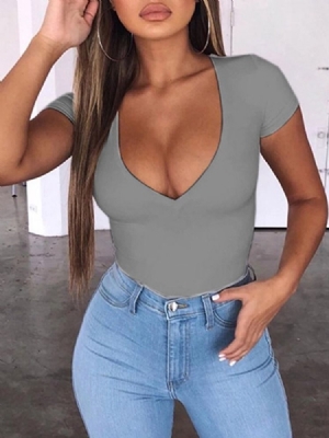 Plain Standard V-neck Naisten T-paita