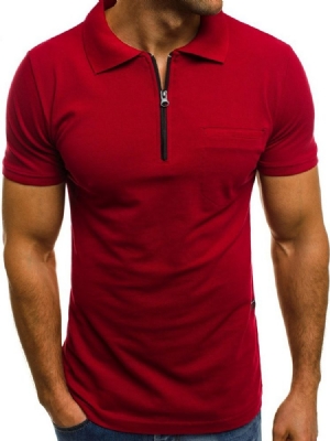 Vapaa-ajan Plain Polo Neck Loose T-paita