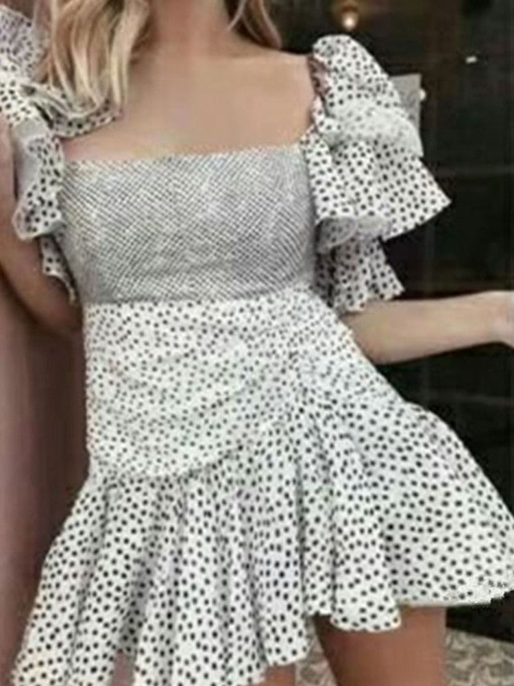 Patchwork Square Neck Polven Yläpuolella Oleva Naisten Bodycon-mekko