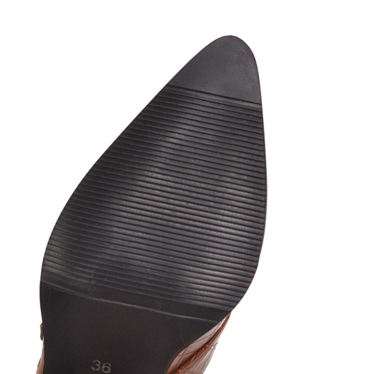 Chunky Heel Plain Side Zipper Naisten Nilkkurit