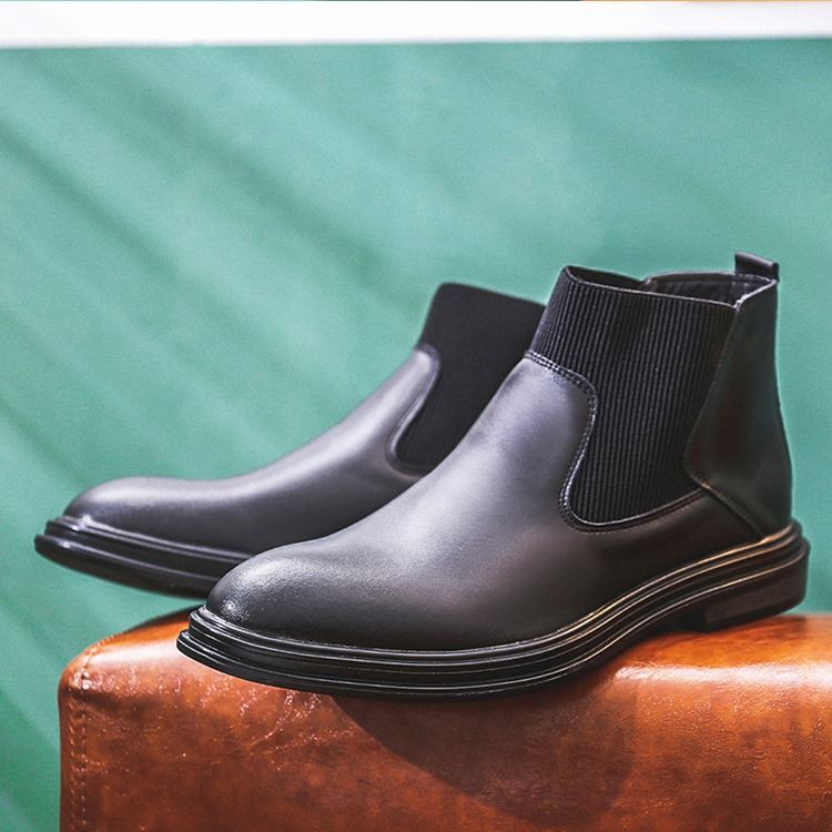 Miesten Pyöreät Kärjet Patchwork Slip-on -saappaat