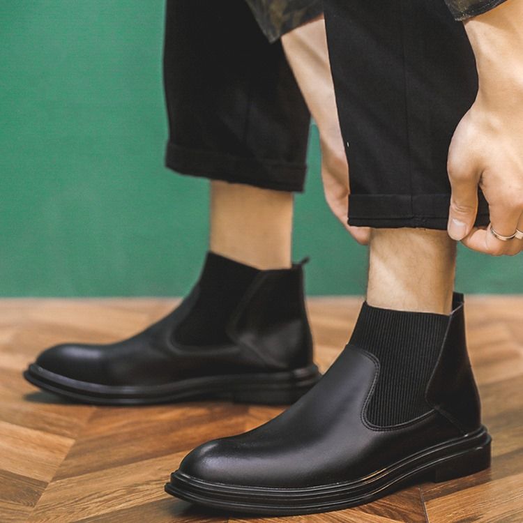 Miesten Pyöreät Kärjet Patchwork Slip-on -saappaat
