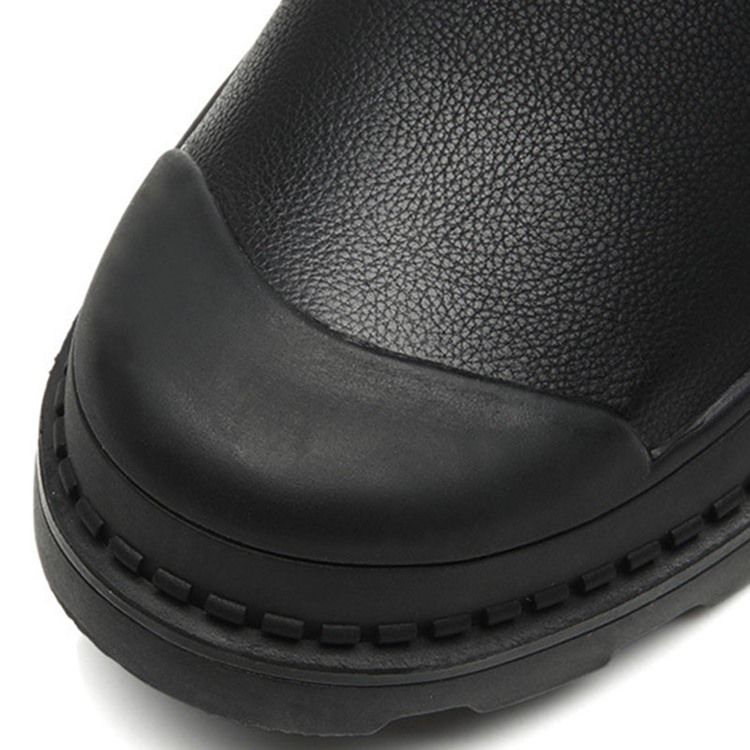 Miesten Pyöreät Varpaat Vetoketju Patchwork Pu-saappaat