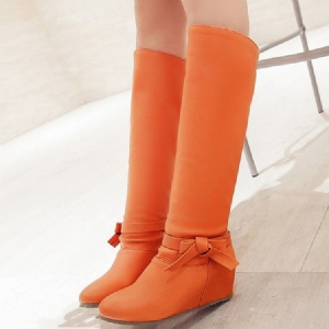 Naisten Pu Bowknot Elevator Heel Korkokengät