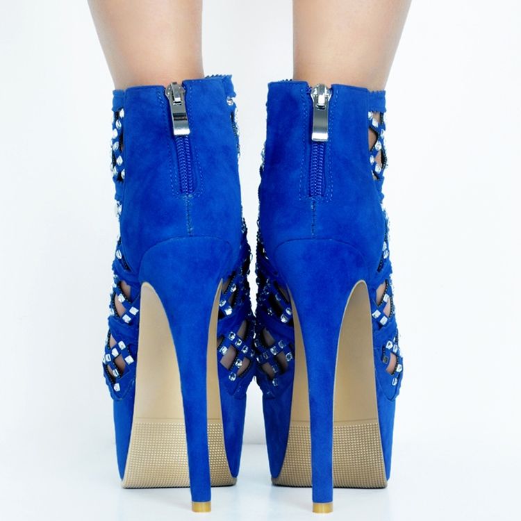 Naisten Tekojalokivi Peep Toe Ultra-high Stiletto-sandaalit