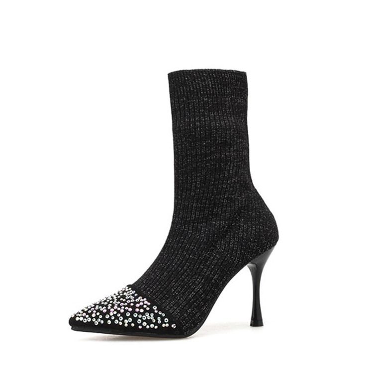 Naisten Tekojalokivi Slip-on Piikkikorko Nilkkurit