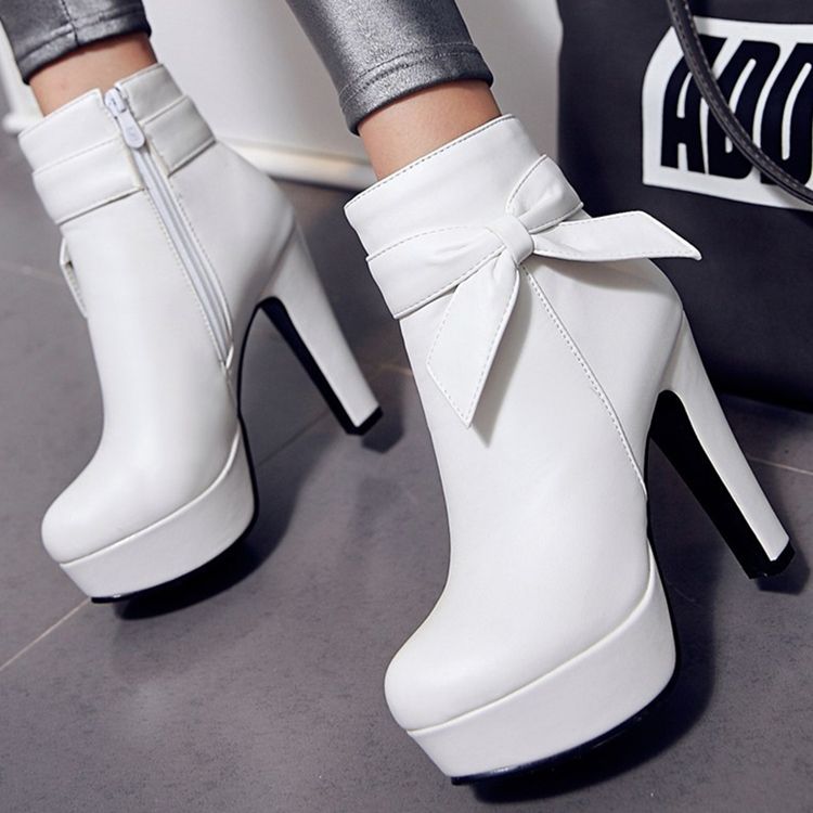 Naisten Viehättävät Bowtie Platform Knight -saappaat