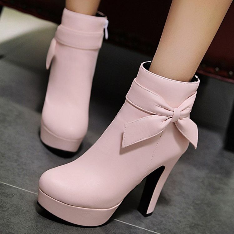 Naisten Viehättävät Bowtie Platform Knight -saappaat
