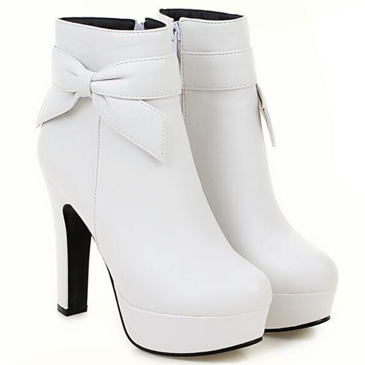 Naisten Viehättävät Bowtie Platform Knight -saappaat