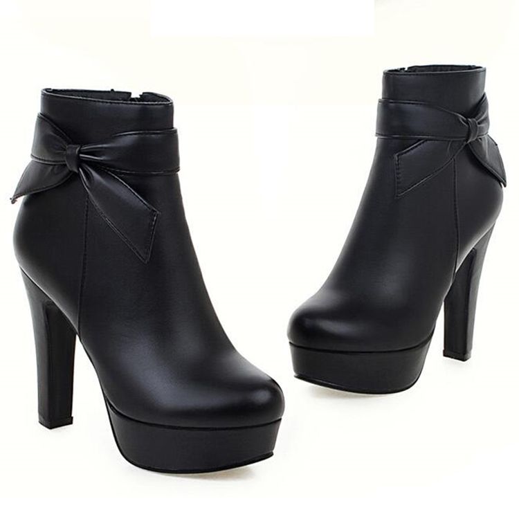 Naisten Viehättävät Bowtie Platform Knight -saappaat