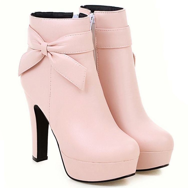 Naisten Viehättävät Bowtie Platform Knight -saappaat