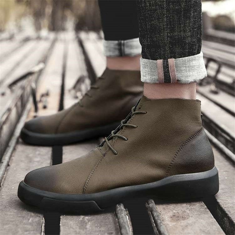 Nauhalliset Edessä Pyöreät Varpaat Patchwork Pu -saappaat