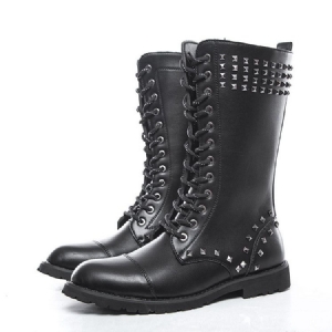 Niitit Side Zipper Round Toe Miesten Saappaat