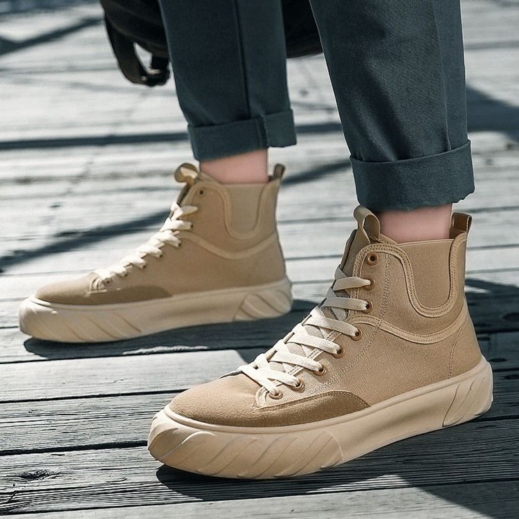 Patchwork High-cut Ylä Pyöreä Varvas Miesten Skeittikengät