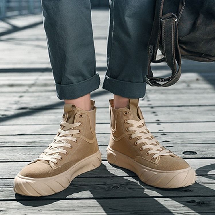 Patchwork High-cut Ylä Pyöreä Varvas Miesten Skeittikengät