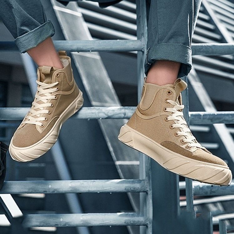 Patchwork High-cut Ylä Pyöreä Varvas Miesten Skeittikengät