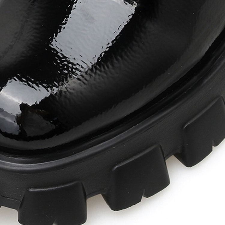 Pu Lace-up Front Round Toe Naisten Martin Saappaat