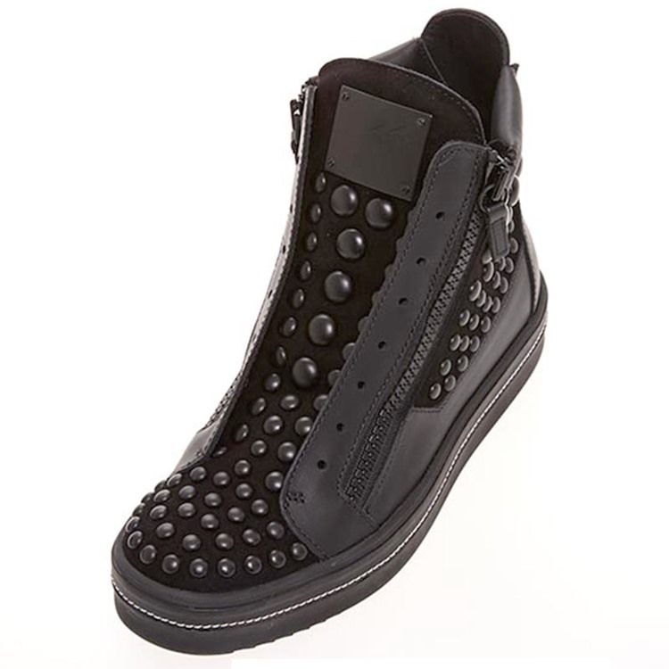 Rivet Side Zipper Plain Miesten Saappaat