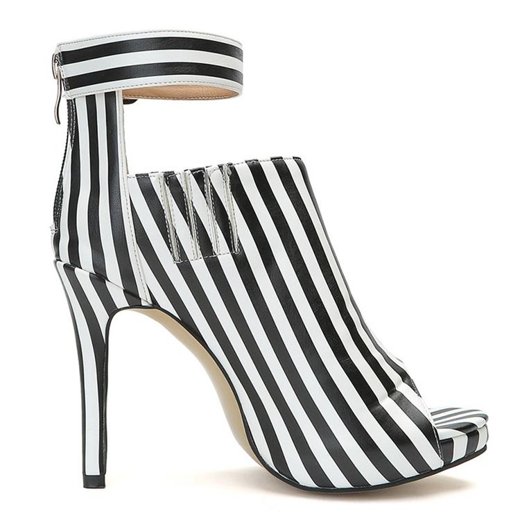 Stripe Peep Toe Piikkikorko Naisten Nilkkurit