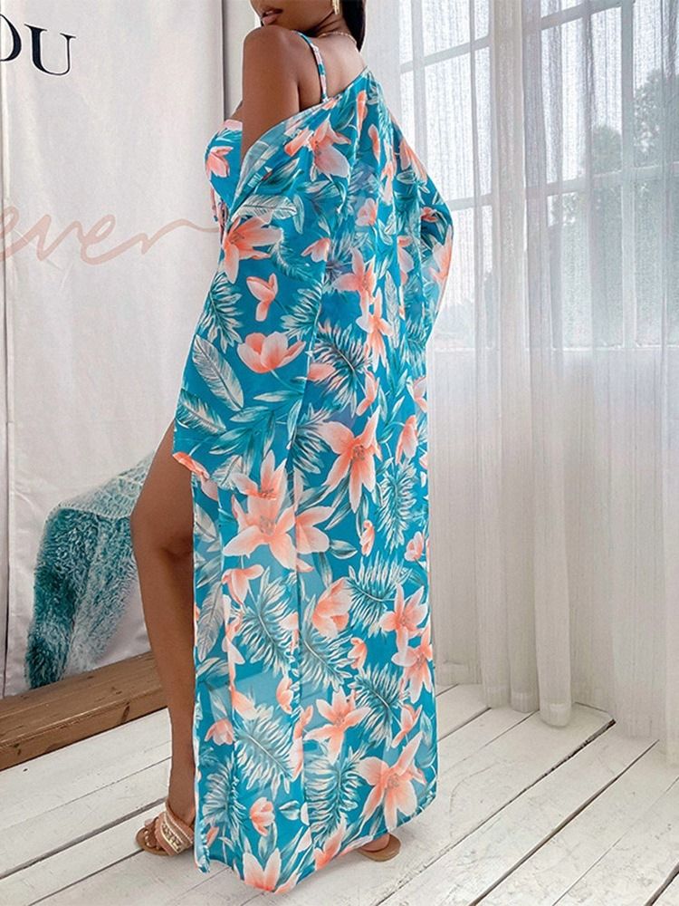 Ethnic Floral Tankini Set Naisten Uimapuvut