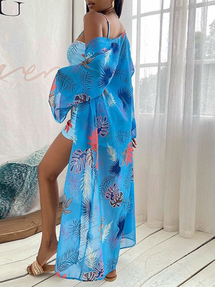 Ethnic Floral Tankini Set Naisten Uimapuvut