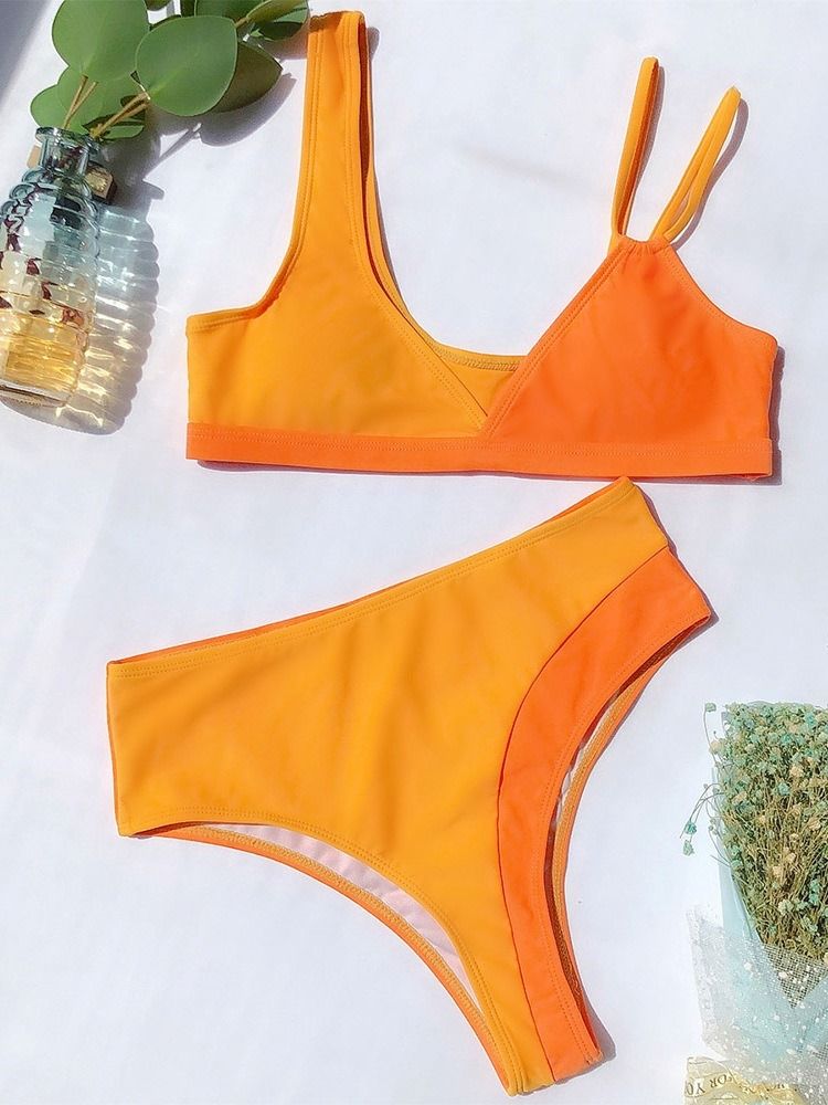 Naisten Seksikkäät Tankini Set Color Block -uimapuvut