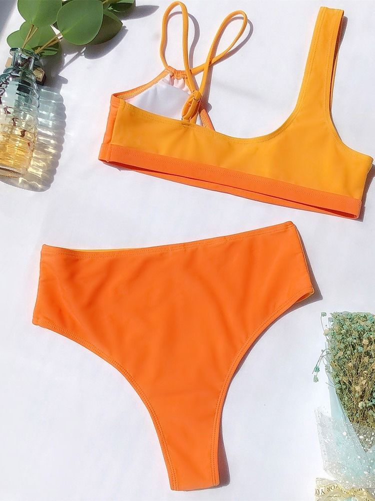 Naisten Seksikkäät Tankini Set Color Block -uimapuvut