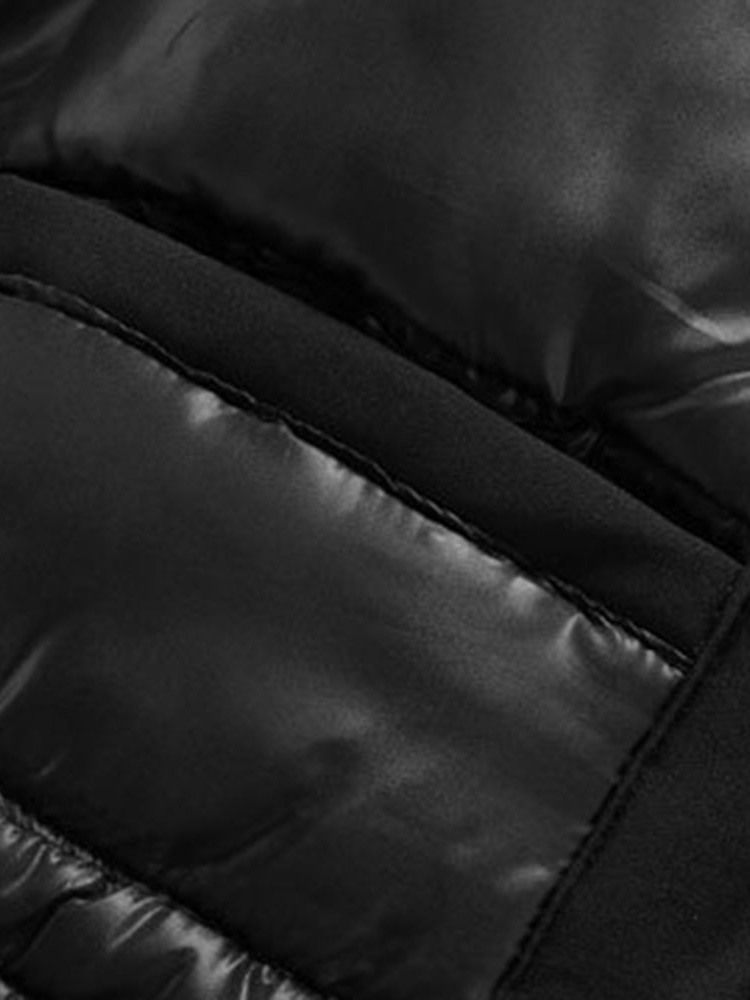 Keskipitkä Värilohko European Zipper Miesten Untuvatakki
