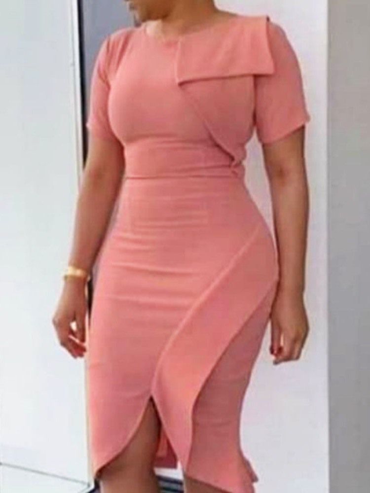 Mid-calf Patchwork Lyhythihainen Naisten Bodycon-villapaita