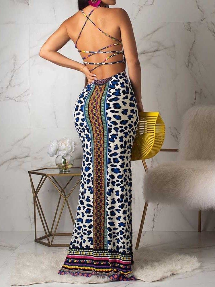 Naisten Afrikkalainen Muoti Pitkähihainen Bodycon Geometrinen Mekko