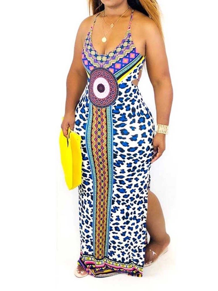 Naisten Afrikkalainen Muoti Pitkähihainen Bodycon Geometrinen Mekko