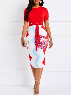 Naisten Bodycon Color Block -nauhamekko