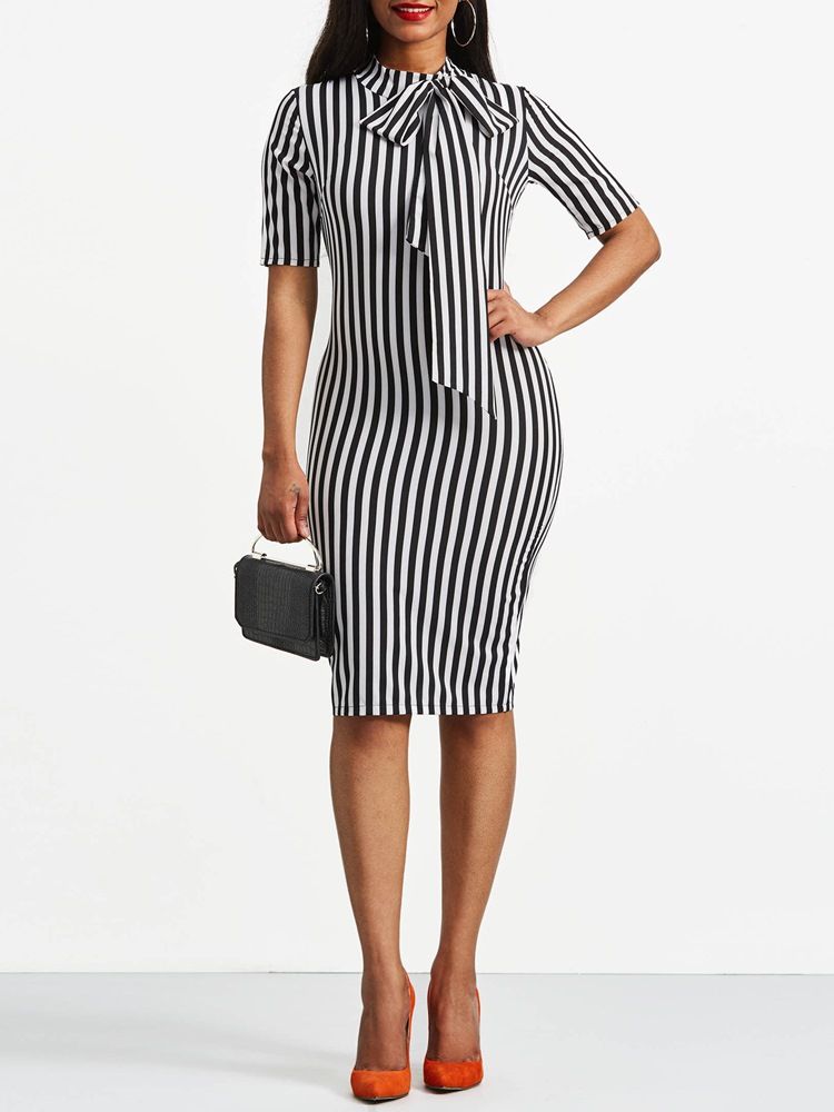 Naisten Bowknot-jousikaulusnauha Bodycon-mekko