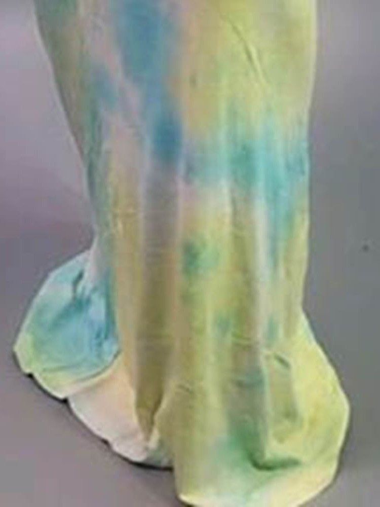 Naisten Hihaton Pyöreä Kaula-aukko Lattiaa Hipova Pituus Bodycon Tie-dye-mekko