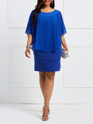 Naisten Kaksikerroksinen Batwing-hihaton Villapaita Bodycon-mekko