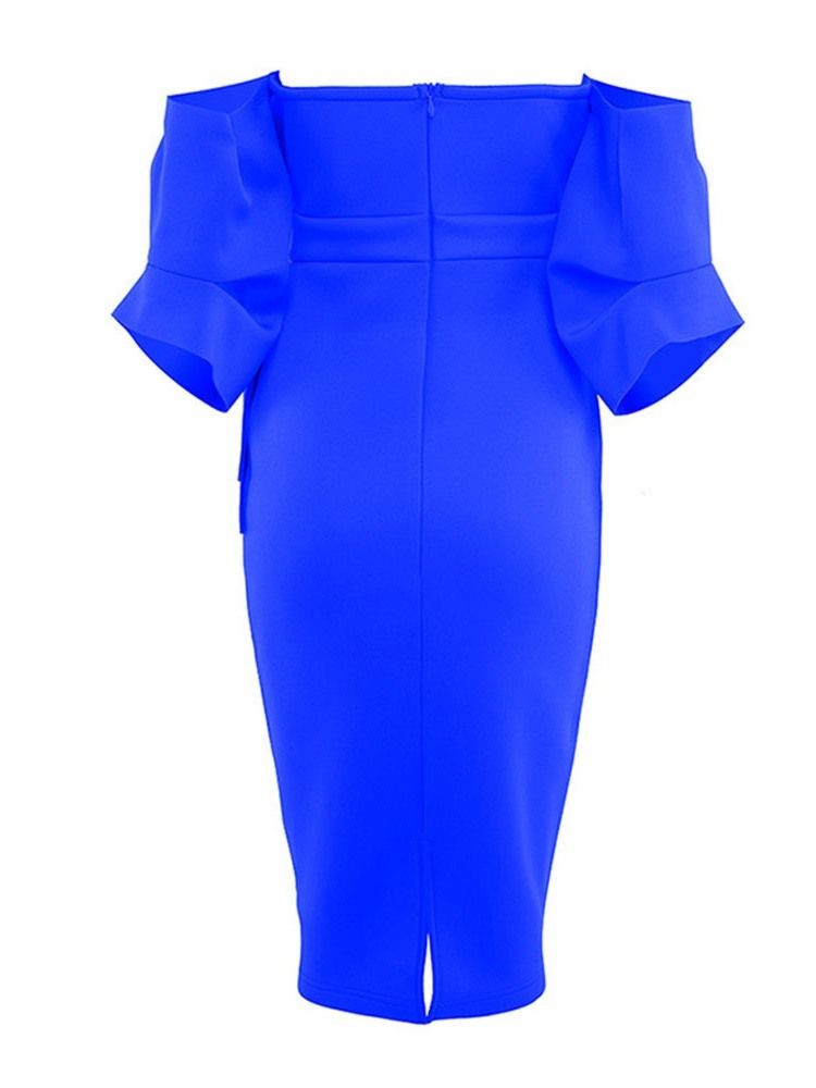 Naisten Kolmen Neljänneksen Hiha Polvipituinen Bodycon-mekko